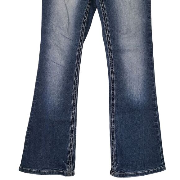 Premium Vanity Collection 26W 31L Boot Cut Embellished Jeans Criss Cross - Picture 3 of 12